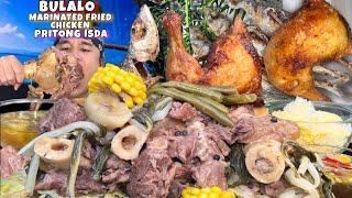 BEEF BULALO OVERLOAD WITH PRITONG ISDA AND MARINATED FRIED CHICKEN MUKBANG PINOY MUKBANG