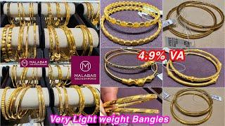 4.9% VA making Charge only for all Light weight elegant Daily wear gold Bangles from Malabar