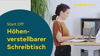 Höhenverstellbarer Schreibtisch Start Off | Gesund & ergonomisch arbeiten im Stehen & Sitzen