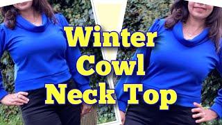 How to make Easy Winter Rollover/Cowl Neck Top/Dress/Tunic  Ready in 1hr