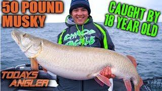 50 POUND MONSTER MUSKY CAUGHT BY 18 YEAR OLD - Chaos Tackle Medussa - Todays Angler