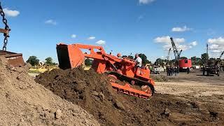 Allis Chalmers HD5 loader working on the dirt pile at HCEA 2022 in Bowling Green, Ohio.