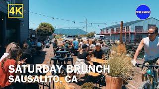 Saturday Brunch in Sausalito | Ambience of Restaurant  | Walkmigo Eats | 4K - Food & Cafe Tour