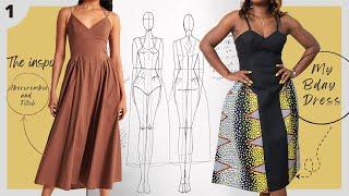 Making a Classy DIY COCKTAIL DRESS For My Birthday | Dress Pattern Making | Kim Dave
