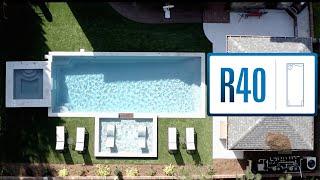 Finished Fiberglass Pool Projects - River Pools R40 Model Highlights