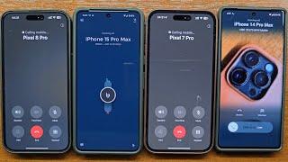 iPhone 15 & 14 PM vs Pixel 8 & 7 Pro iOS vs Drupe & True Phone Dialers Outgoing & Incoming Call