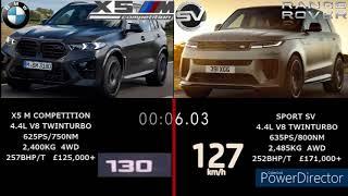 RANGE ROVER SPORT SV 635PS VS BMW X5 M COMPETITION 625PS ACCELERATION 0-250KM/H