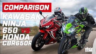 Honda vs Kawasaki | Kawasaki Ninja 650 vs Honda CBR650R | Visordown.com