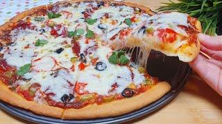 HOME PIZZA FOR A BIG COMPANY! THE MOST DELICIOUS PIZZA! Delicious pizza recipe!