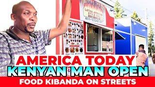 KENYAN MAN RUNS A FOOD KIBANDA IN AMERICA ON THE STREETS OF PORTLAND CITY