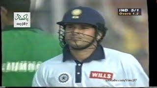 Tendulkar v Azhar Mahmood I Excellent Setup-  CLEAN BOWLED I Three Out-swingers & then Came In 1998