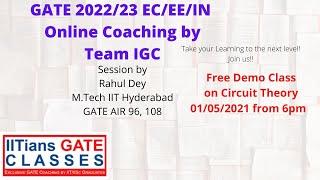 GATE 2022/23 Online Coaching for EC/IN/EE by IITians GATE Classes(IGC)