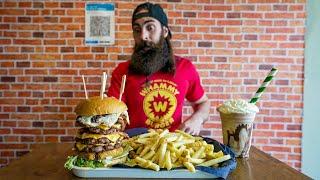 SUNFLOWER CAFE'S BURGER, FRIES & SHAKE CHALLENGE | £50 PRIZE | BeardMeatsFood