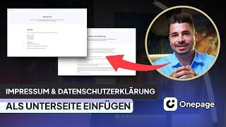 Onepage Tutorial: Unterseiten für Impressum und Datenschutz erstellen