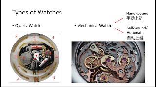 1  手表分类   石英表 vs 机械腕表  Catagorization：Quartz vs. Mechanical Watch