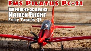 FMS PILATUS PC-21 1100MM UNBOXING AND MAIDEN FLIGHT RC AIRPLANE AT ALAM BUDIMAN