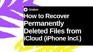 How to Recover Permanently Deleted Files from iCloud (iPhone Incl.)