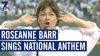 Roseanne Barr Sings National Anthem at Padres Game (1990) | NBC 7 San Diego