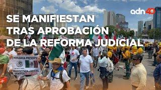 Marcha pacífica tras aprobación en el Senado de la Reforma Judicial l México e tiempo real