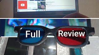 Universal 3D Glasses Black Frame Red Blue Eyeglasses Unboxing and Full Review with PC/TV/Smartphone
