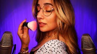 ASMR | All Up In Your Ears  (Soft & slow whispers, face brushing, gentle tapping, mic brushing)