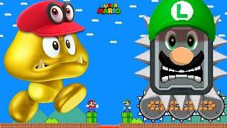 Mario controls Mega Goomba Gold vs Mega Thwomp Luigi Calamity | Game Animation