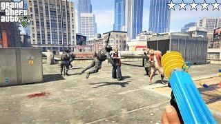 GTA 5 - Franklin And Friends FIVE STAR UP-N-ATOMIZER COP BATTLE! (GTA V Funny Moments)