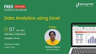 Data Analytics using Excel | Day 8 | 360DigiTMG