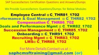 SAP Successfactors Certification Questions and Answers, Training