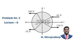 Resultant Of Parallel Force System | Problem - 5 | Lecture - 6 | Prof. M. Shivapradeep | PCE