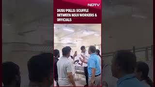 DUSU Polls: Scuffle Between NSUI Workers & Officials