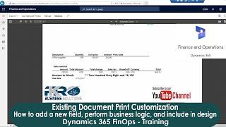How to customize standard SSRS document print with new fields in Dynamics 365 Finance & Operations