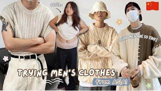 i try *MEN'S* clothes from ASIA!!! (i'm still bigger...)