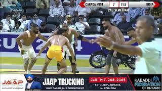 2nd Semi Final || Canada West vs India || Canada Kabaddi Cup 2024