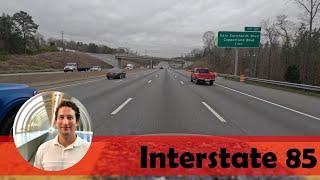 Driving I-85 South in North Carolina from Lexington to Concord | Exit 91 to Exit 49