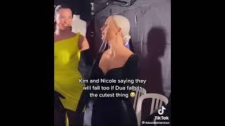 Kim K and Nicole K vowing to fall with Dua Lipa backstage Balenciaga 2022 Tiktok thekardashianicon