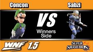 WNF 1.5 - SCB | ConCon (Luigi) Vs. Sabzi (Sheik) Winners Side - Smash Wii U