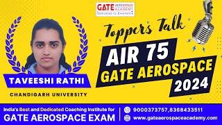 GATE Aerospace Engineering Topper's Talk | All India Rank 75 | Gate Aerospace Academy | Gate AE 2024