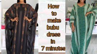 How to cut and sew bubu kaftan dress in 7 minutes/ Nelostitches