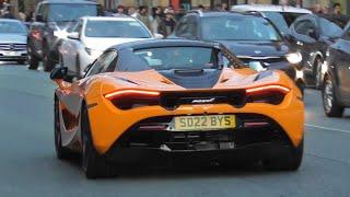 Supercars in Manchester November 2022, 720s spider, gt3 rs, ff, r34 skyline, r8 spyder...