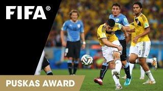 James Rodriguez Goal vs Uruguay | FIFA Puskas Award 2014 WINNER