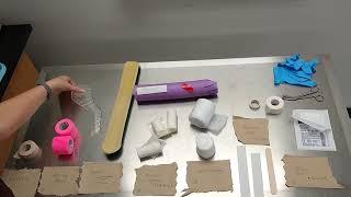 Materials needed to apply a Spoon Splint