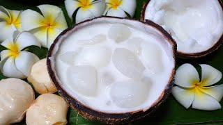 กับข้าวกับปลาโอ 873 บวดลูกตาลมะพร้าวกะทิ ปอกลูกตาลง่ายๆ เหมือนปอกกล้วย Toddy Palm seed coconut milk