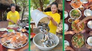 Yummy Crab cooking 2 recipes in my country | Fresh ocean crab recipe | Cooking with Sros