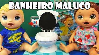 BANHEIRO MALUCO Com Baby Alive. Tia Flá X Produção