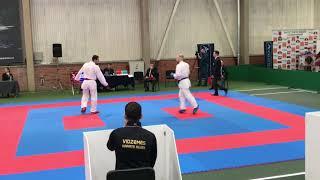 Karate. David Lister England  fight at Baltic State Karate Championship. Siauliai. Lithuania.