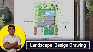 Landscape Garden Design Drawing from Scratch