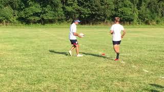 Dallen Stanford and sidestep at Premiership Rugby Clinic