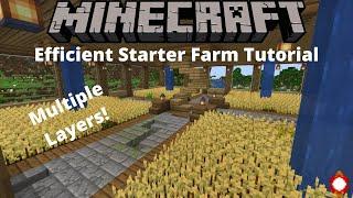 Minecraft How to Build an Easy Efficient Starter Farm -Tutorial-