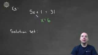 What is a "Solution Set" for an Equation (Algebra)